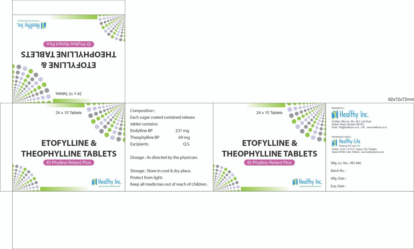 Etofylline Theophylline Tablets